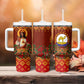 Personalized Eritrea Jesus Christmas Tumbler With Handle Camel Emblem Ugly Pattern Festive Holiday