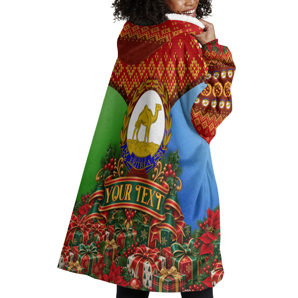 Personalized Eritrea Jesus Christmas Wearable Blanket Hoodie Camel Emblem Ugly Pattern Festive Holiday