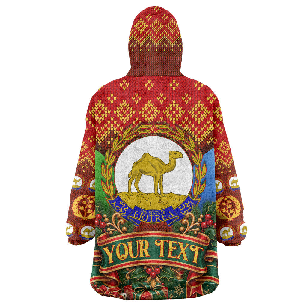 Personalized Eritrea Jesus Christmas Wearable Blanket Hoodie Camel Emblem Ugly Pattern Festive Holiday