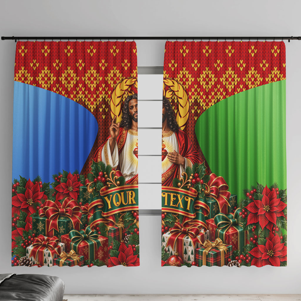 Personalized Eritrea Jesus Christmas Window Curtain Camel Emblem Ugly ...