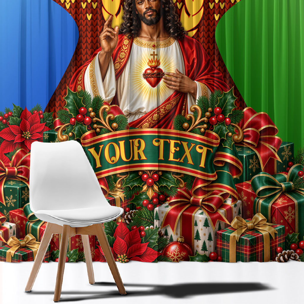 Personalized Eritrea Jesus Christmas Window Curtain Camel Emblem Ugly ...