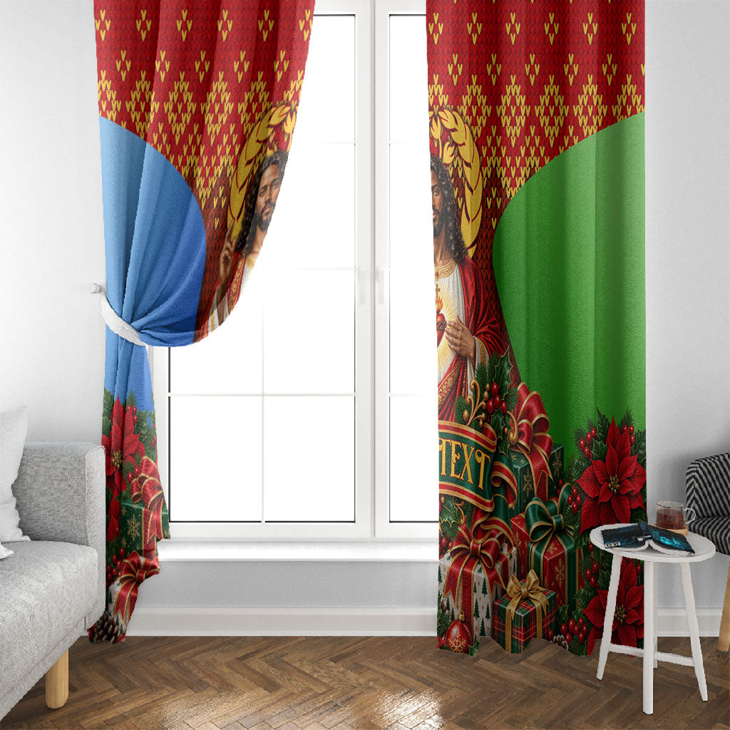 Personalized Eritrea Jesus Christmas Window Curtain Camel Emblem Ugly ...