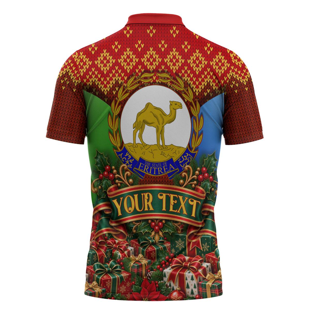 Personalized Eritrea Jesus Christmas Zipper Polo Shirt Camel Emblem ...