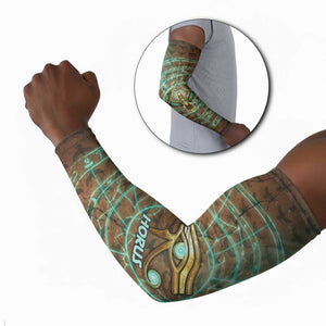 Horus Eye of Ra Arm Sleeves Golden Falcon Ancient Egyptian Symbol in Futuristic