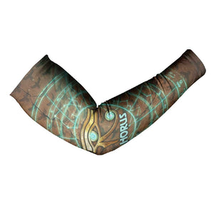Horus Eye of Ra Arm Sleeves Golden Falcon Ancient Egyptian Symbol in Futuristic