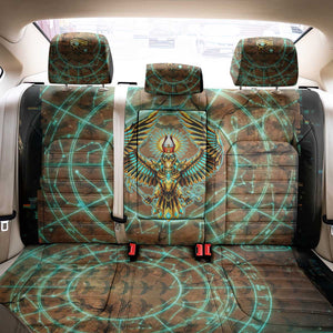 Horus Eye of Ra Back Car Seat Cover Golden Falcon Ancient Egyptian Symbol in Futuristic