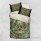 Horus Eye of Ra Bedding Set Golden Falcon Ancient Egyptian Symbol in Futuristic