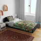 Horus Eye of Ra Bedding Set Golden Falcon Ancient Egyptian Symbol in Futuristic