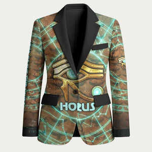 Horus Eye of Ra Blazer Golden Falcon Ancient Egyptian Symbol in Futuristic