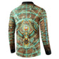 Horus Eye of Ra Button Sweatshirt Golden Falcon Ancient Egyptian Symbol in Futuristic