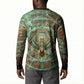 Horus Eye of Ra Button Sweatshirt Golden Falcon Ancient Egyptian Symbol in Futuristic