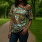 Horus Eye of Ra Cross Shoulder Shirt Golden Falcon Ancient Egyptian Symbol in Futuristic