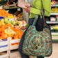 Horus Eye of Ra Grocery Bag Golden Falcon Ancient Egyptian Symbol in Futuristic