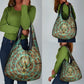 Horus Eye of Ra Grocery Bag Golden Falcon Ancient Egyptian Symbol in Futuristic