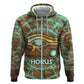 Horus Eye of Ra Hoodie Golden Falcon Ancient Egyptian Symbol in Futuristic