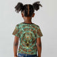 Horus Eye of Ra Kid T shirt Golden Falcon Ancient Egyptian Symbol in Futuristic