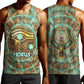 Horus Eye of Ra Men Tank Top Golden Falcon Ancient Egyptian Symbol in Futuristic