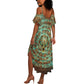 Horus Eye of Ra Summer Maxi Dress Golden Falcon Ancient Egyptian Symbol in Futuristic
