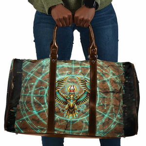 Horus Eye of Ra Travel Bag Golden Falcon Ancient Egyptian Symbol in Futuristic