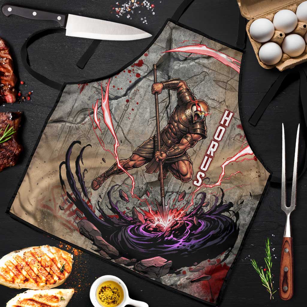 Horus Behdety Warrior Apron with Falcon Mask and Spear Ancient Egyptian Combat