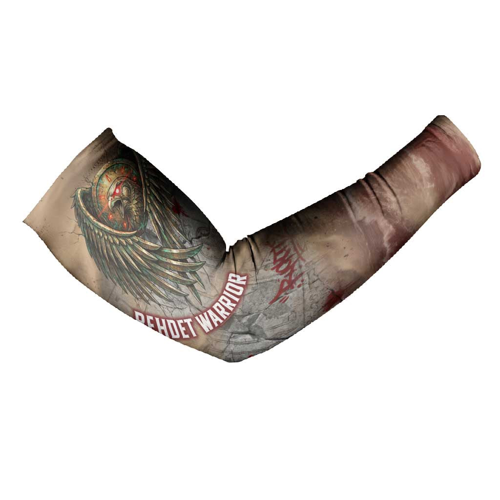 Horus Behdety Warrior Arm Sleeves with Falcon Mask and Spear Ancient Egyptian Combat