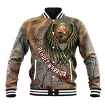 Horus Behdety Warrior Baseball Jacket with Falcon Mask and Spear Ancient Egyptian Combat