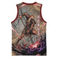 Horus Behdety Warrior Basketball Jersey with Falcon Mask and Spear Ancient Egyptian Combat
