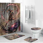 Horus Behdety Warrior Bathroom Set with Falcon Mask and Spear Ancient Egyptian Combat
