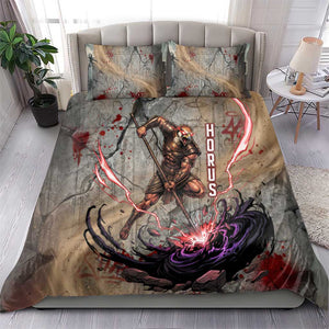 Horus Behdety Warrior Bedding Set with Falcon Mask and Spear Ancient Egyptian Combat