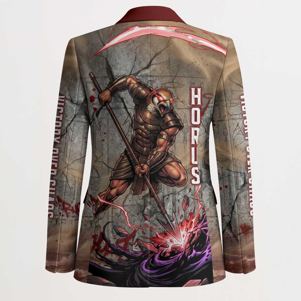 Horus Behdety Warrior Blazer with Falcon Mask and Spear Ancient Egyptian Combat