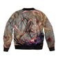 Horus Behdety Warrior Bomber Jacket with Falcon Mask and Spear Ancient Egyptian Combat