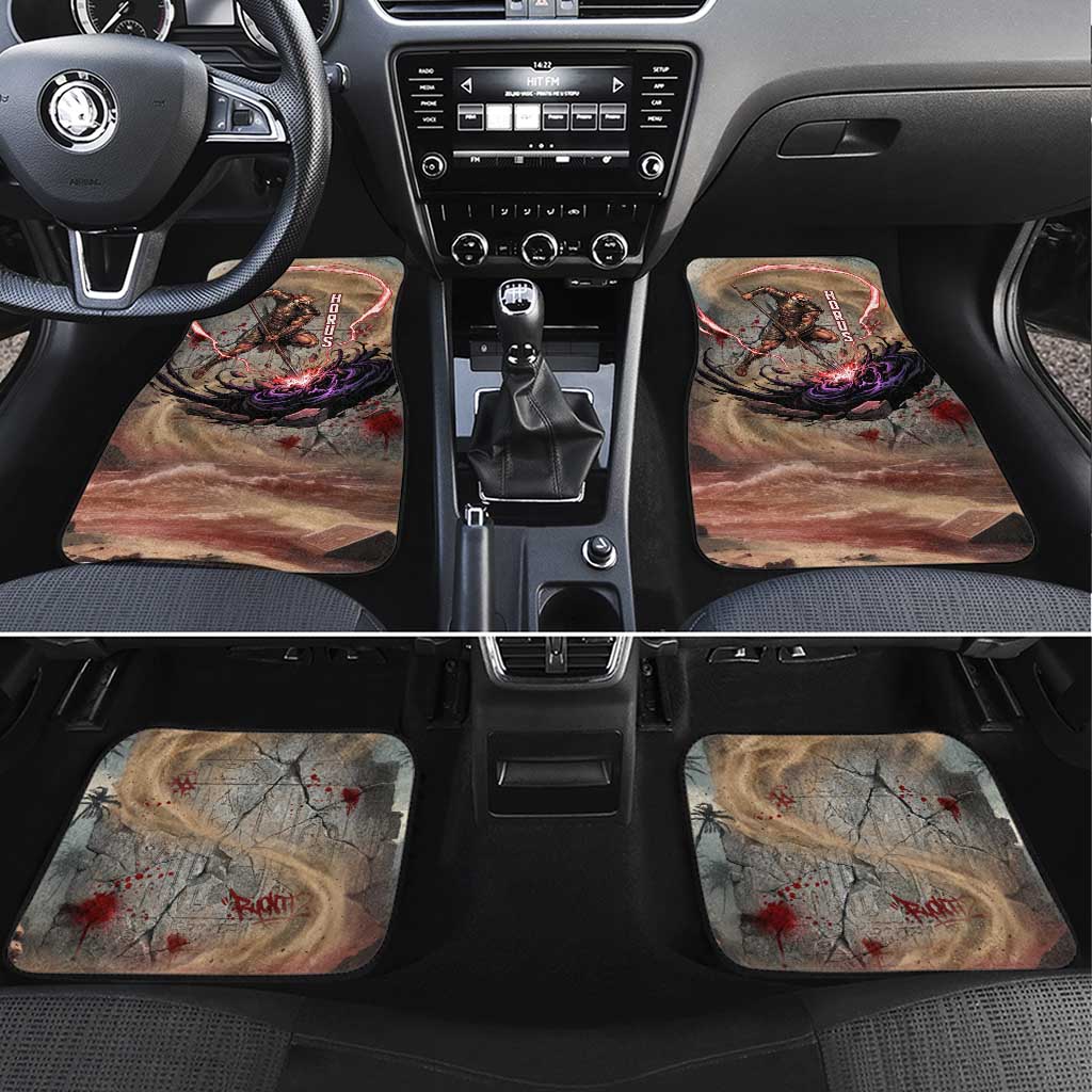 Horus Behdety Warrior Car Mats with Falcon Mask and Spear Ancient Egyptian Combat