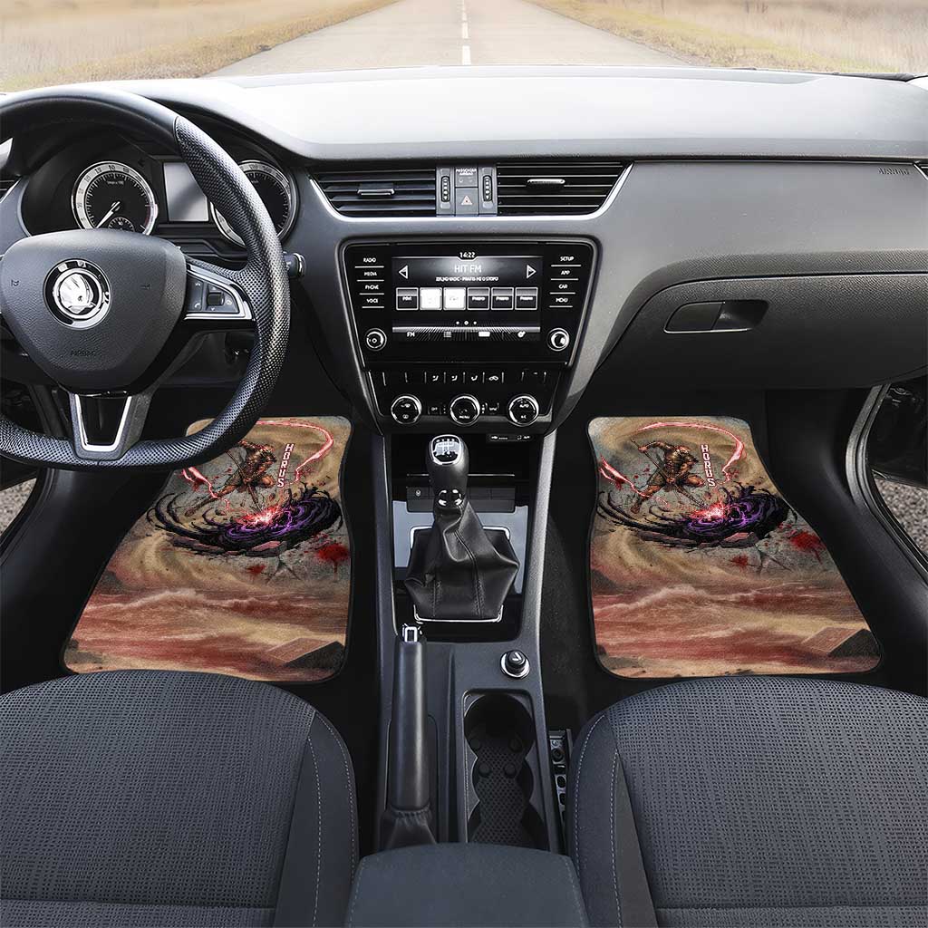 Horus Behdety Warrior Car Mats with Falcon Mask and Spear Ancient Egyptian Combat