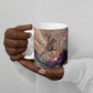 Horus Behdety Warrior Ceramic Mug with Falcon Mask and Spear Ancient Egyptian Combat