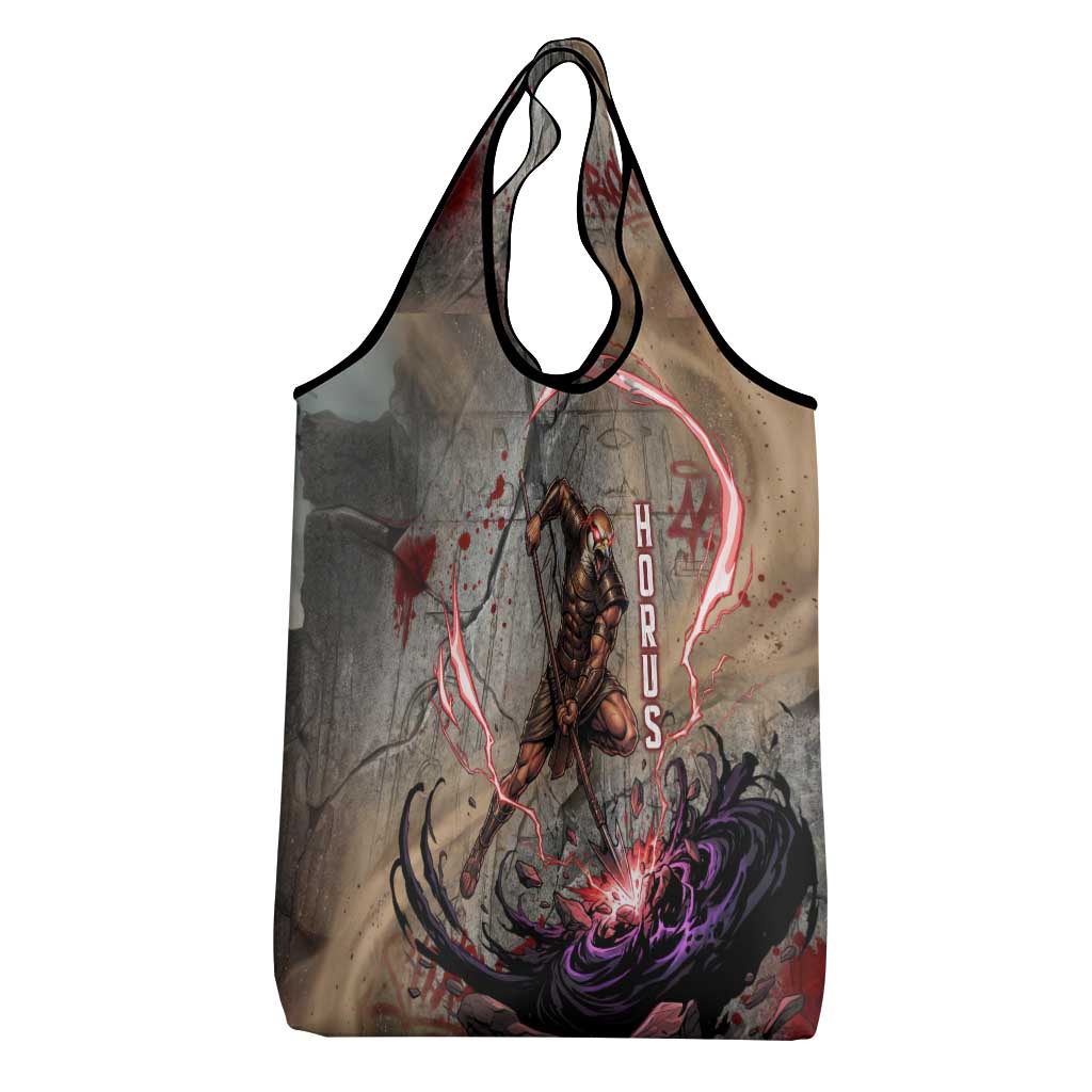 Horus Behdety Warrior Grocery Bag with Falcon Mask and Spear Ancient Egyptian Combat