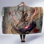 Horus Behdety Warrior Hooded Blanket with Falcon Mask and Spear Ancient Egyptian Combat