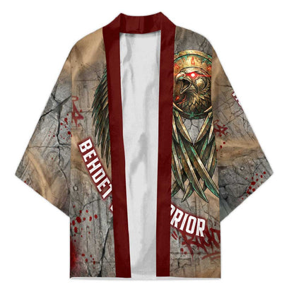 Horus Behdety Warrior Kimono with Falcon Mask and Spear Ancient Egyptian Combat