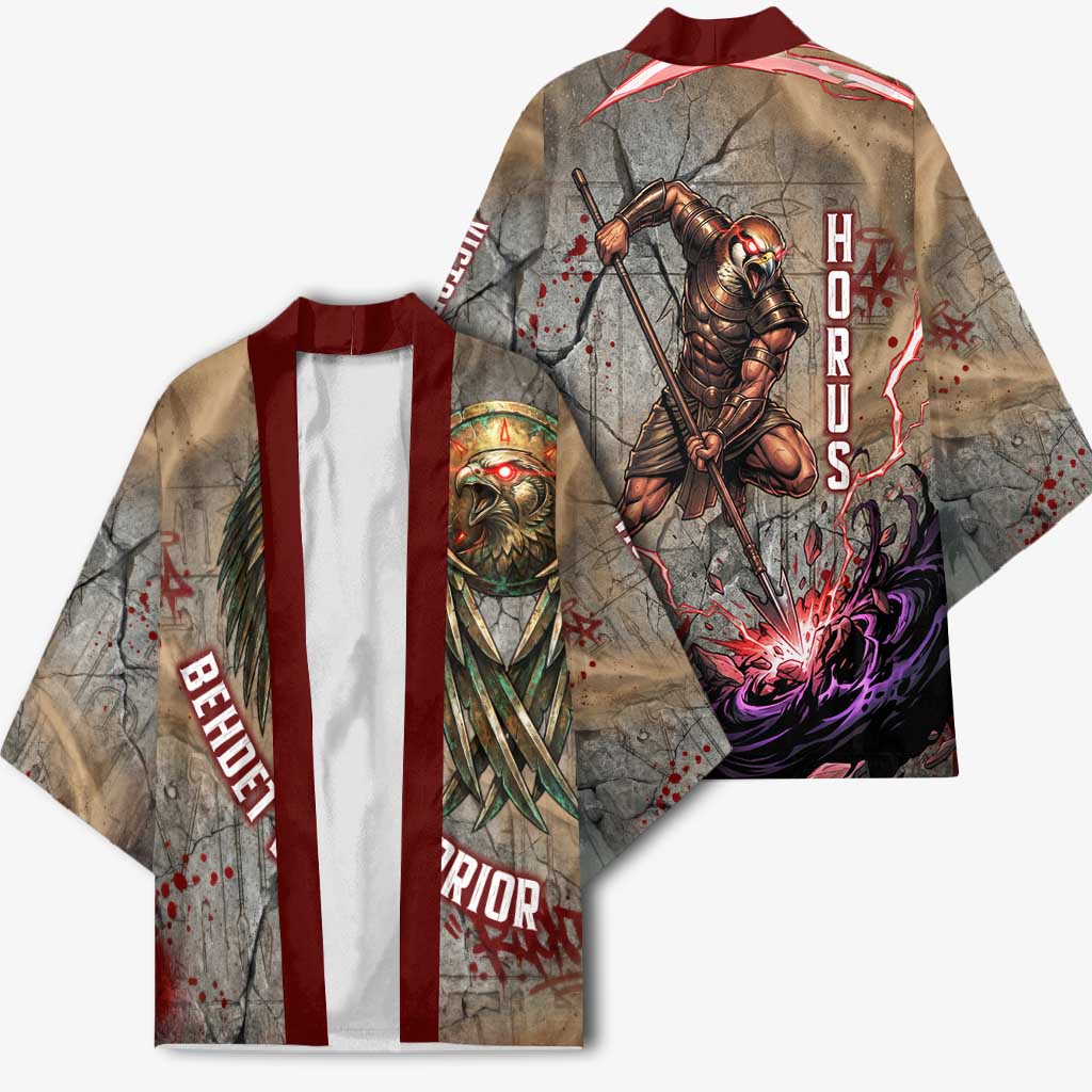 Horus Behdety Warrior Kimono with Falcon Mask and Spear Ancient Egyptian Combat