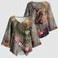 Horus Behdety Warrior Kimono Sleeve Blouse with Falcon Mask and Spear Ancient Egyptian Combat