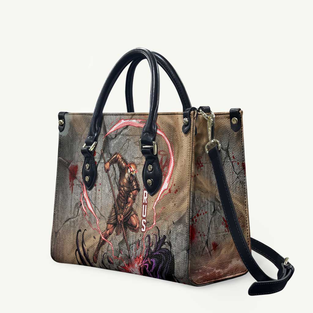 Horus Behdety Warrior Leather Bag with Falcon Mask and Spear Ancient Egyptian Combat