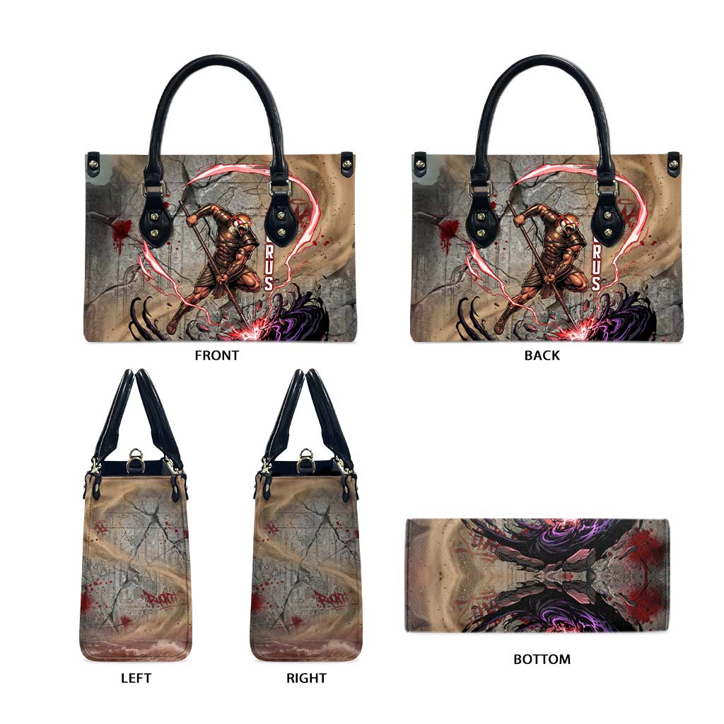 Horus Behdety Warrior Leather Bag with Falcon Mask and Spear Ancient Egyptian Combat
