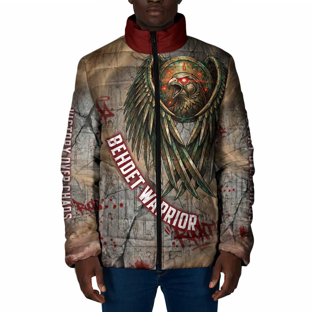 Horus Behdety Warrior Padded Jacket with Falcon Mask and Spear Ancient Egyptian Combat