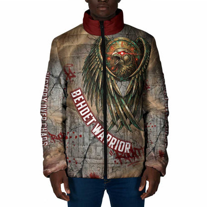 Horus Behdety Warrior Padded Jacket with Falcon Mask and Spear Ancient Egyptian Combat