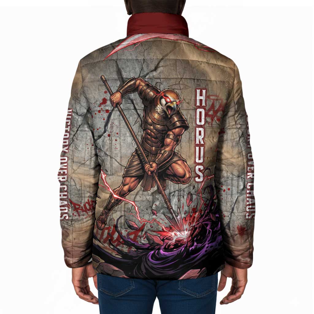 Horus Behdety Warrior Padded Jacket with Falcon Mask and Spear Ancient Egyptian Combat