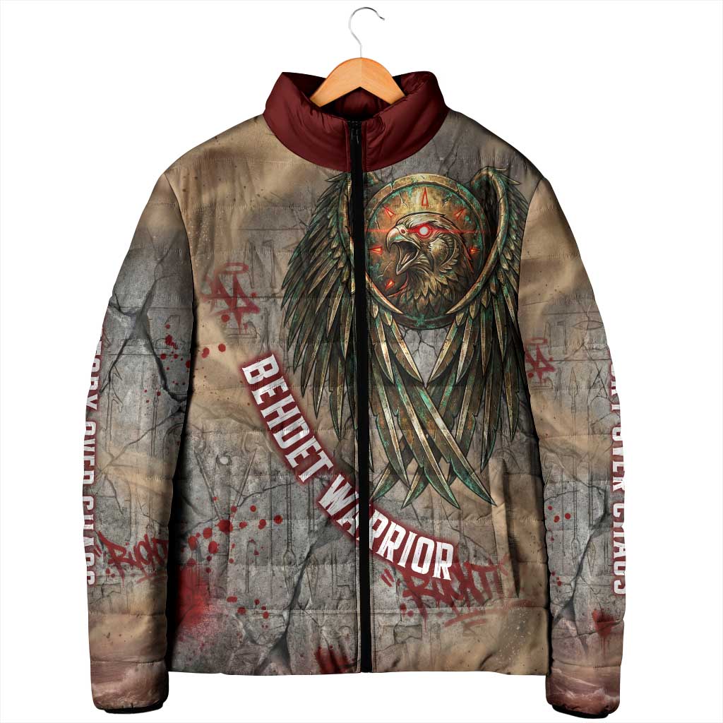 Horus Behdety Warrior Padded Jacket with Falcon Mask and Spear Ancient Egyptian Combat