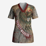 Horus Behdety Warrior Scrub Top with Falcon Mask and Spear Ancient Egyptian Combat