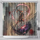 Horus Behdety Warrior Shower Curtain with Falcon Mask and Spear Ancient Egyptian Combat