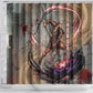 Horus Behdety Warrior Shower Curtain with Falcon Mask and Spear Ancient Egyptian Combat