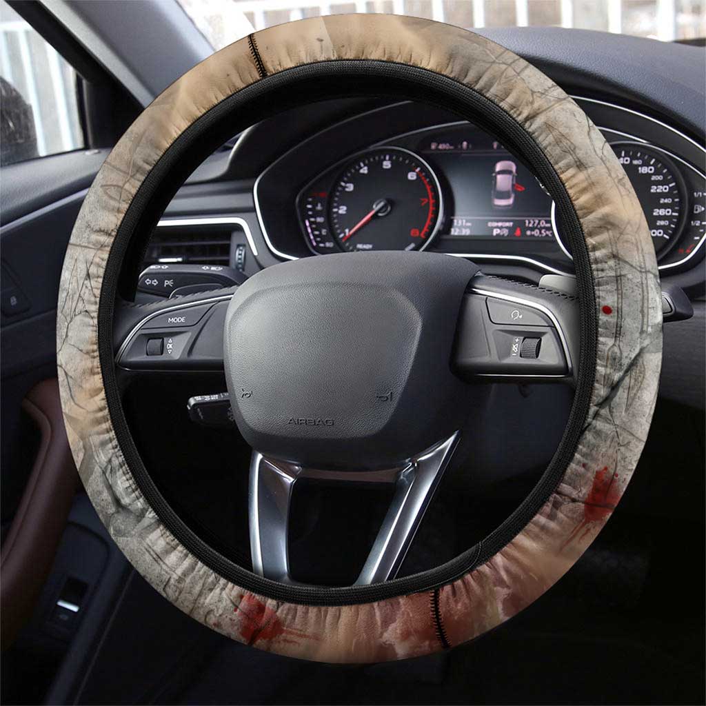 Horus Behdety Warrior Steering Wheel Cover with Falcon Mask and Spear Ancient Egyptian Combat
