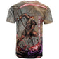 Horus Behdety Warrior T shirt with Falcon Mask and Spear Ancient Egyptian Combat